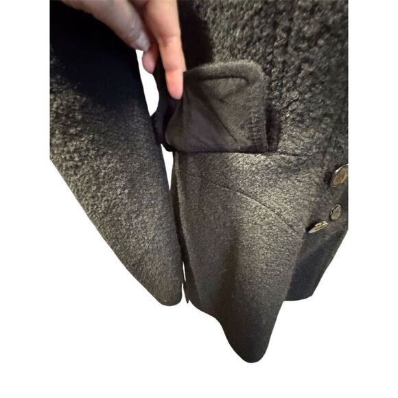 Guess Vintage Women's Double Breasted Trench Coat Black Size PXL Petite - Picture 12 of 16